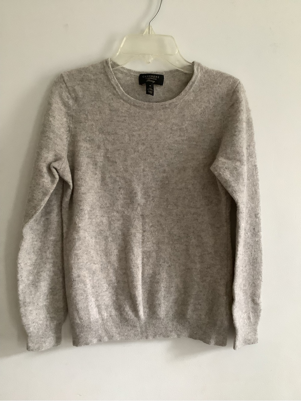 Charter Club Luxury 100% Cashmere Crewneck Sweater Gray, Medium